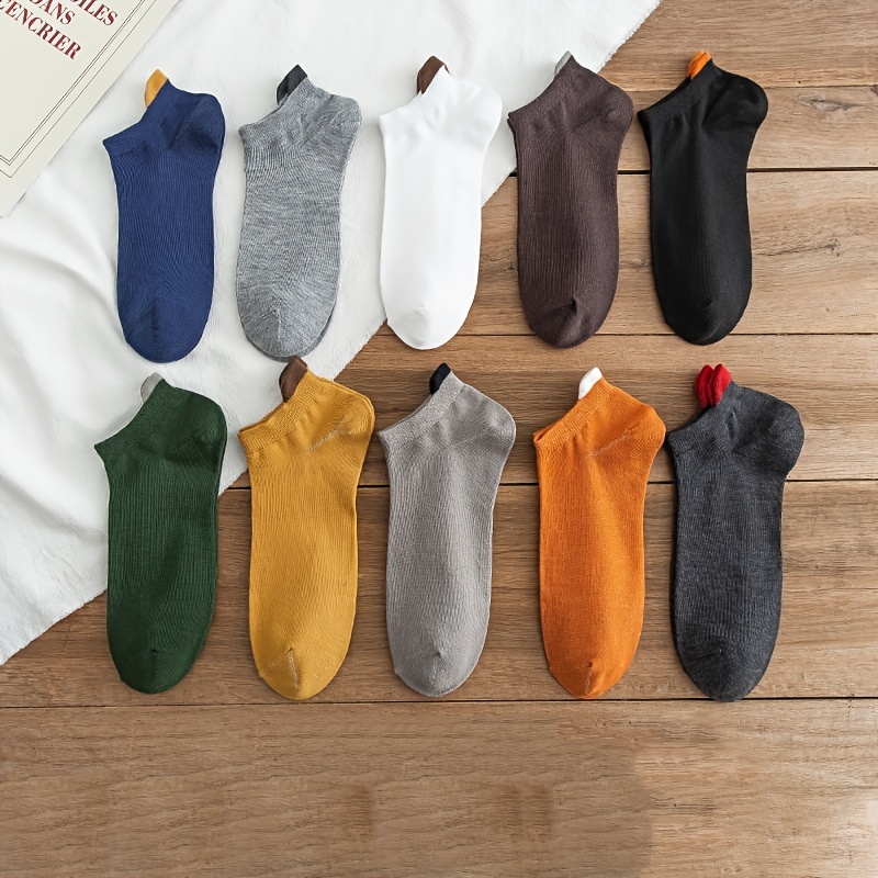 10 Pares Calcetines Medianos Algodón Hombres Color Escoger - Temu