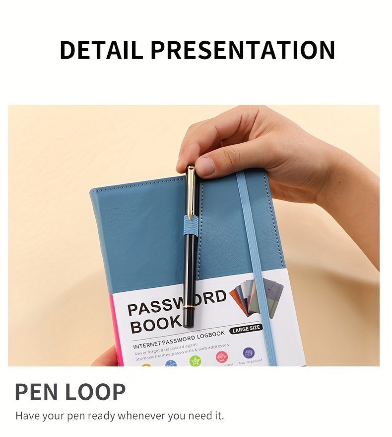 3-Pack Password Notebooks - Spiral Bound With Alphabetical Tabs & Pen