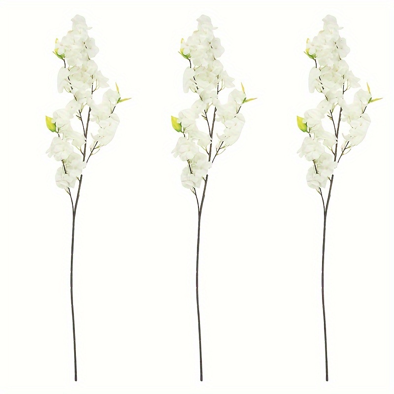 3pcs,Artificial Cherry Blossom Flower Branches ,24.8inch Silk Spring Peach  Blossom Bouquet Fake Flower Stems Arrangement For Wedding Home DIY  Decoration,The Perfect Spring Decoration, Suitable For Indoor And Outdoor  Decoration Of Wedding Gardens