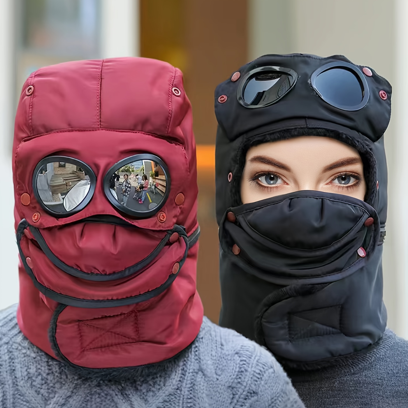 Pasamontañas para adultos, máscara de esquí negra para esquiar, snowboard,  máscara facial completa Unisex, cubierta para mujeres y hombres, sombrero  de invierno para exteriores, accesorios de punto -  México