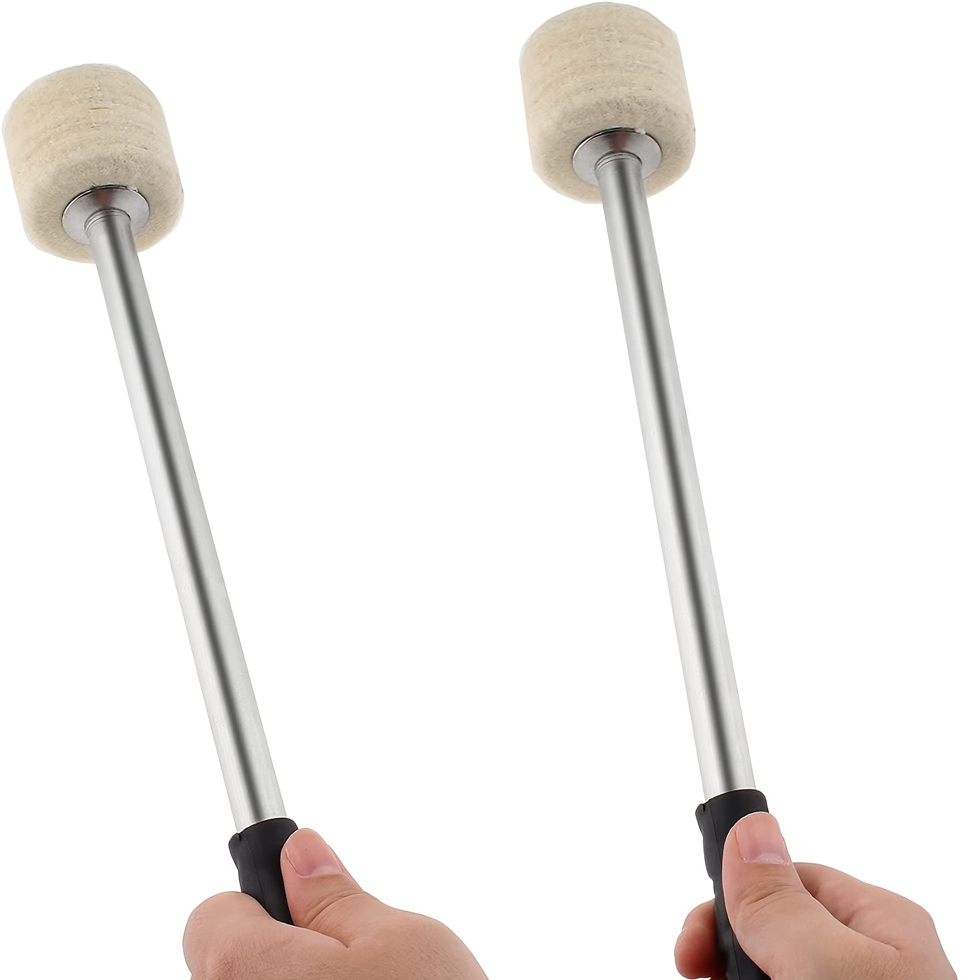 2 baguettes de baguette en feutre blanc baguettes de percussion pour  timbales caisse claire accessoires d'instrument