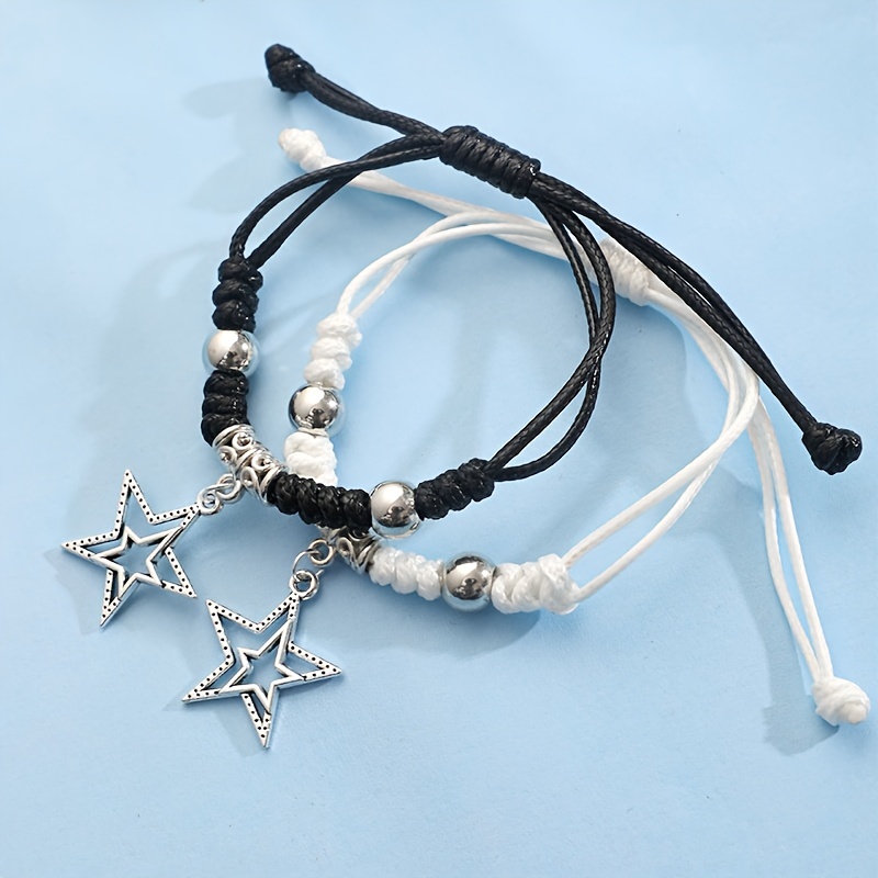 2pcs Men's Star Bracelet Hand Rope Set