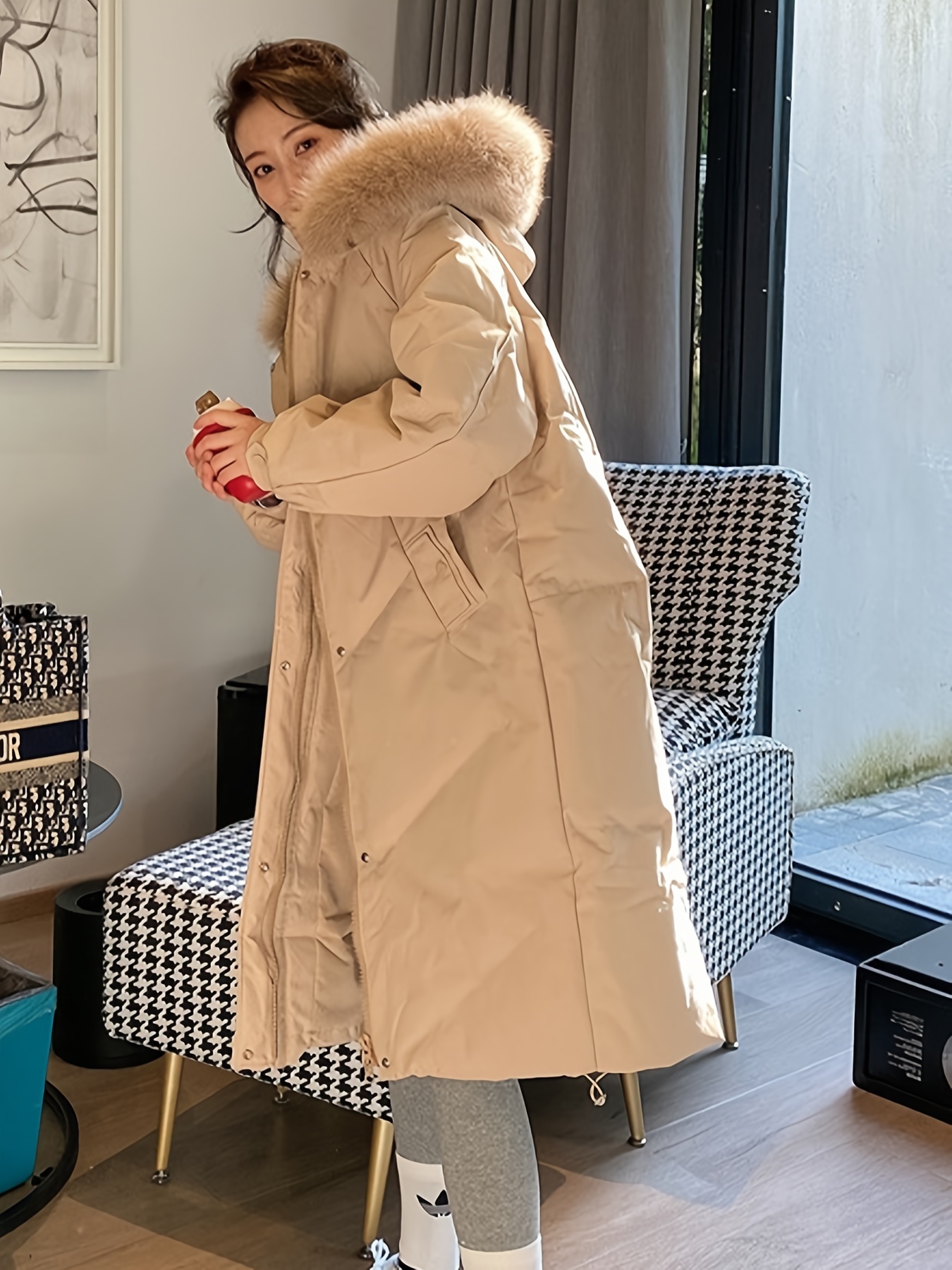 Over The Knee Long Puffer Coat Simple Fashion Thickened Warm