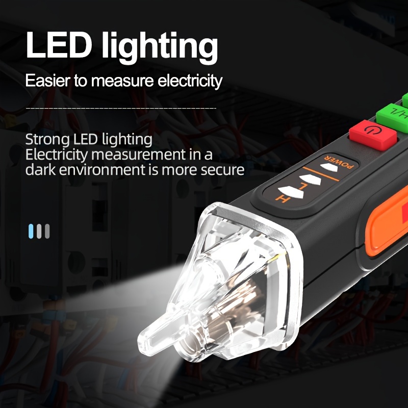 Testeur Electrique, Détecteur de Tension Sans Contact 12-1000V, Test de Fil  de Phase/Neutre, Buzzer Sonore & Lumineux, Lampe de Poche, AC 50-500Hz,  Stylo Testeur de Tension NCV