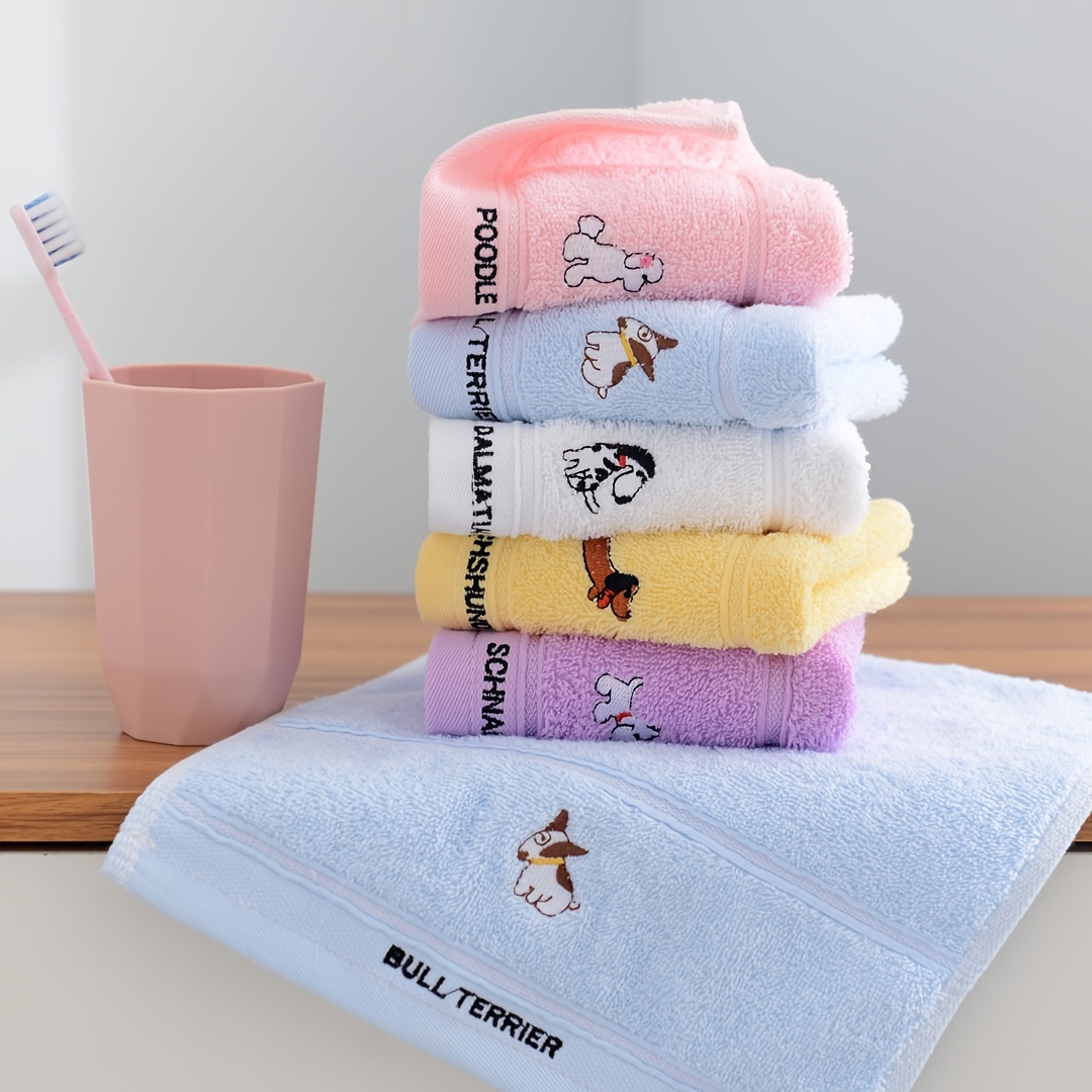 Children Soft Towel 100% Cartoon Animal Embroidery - Temu