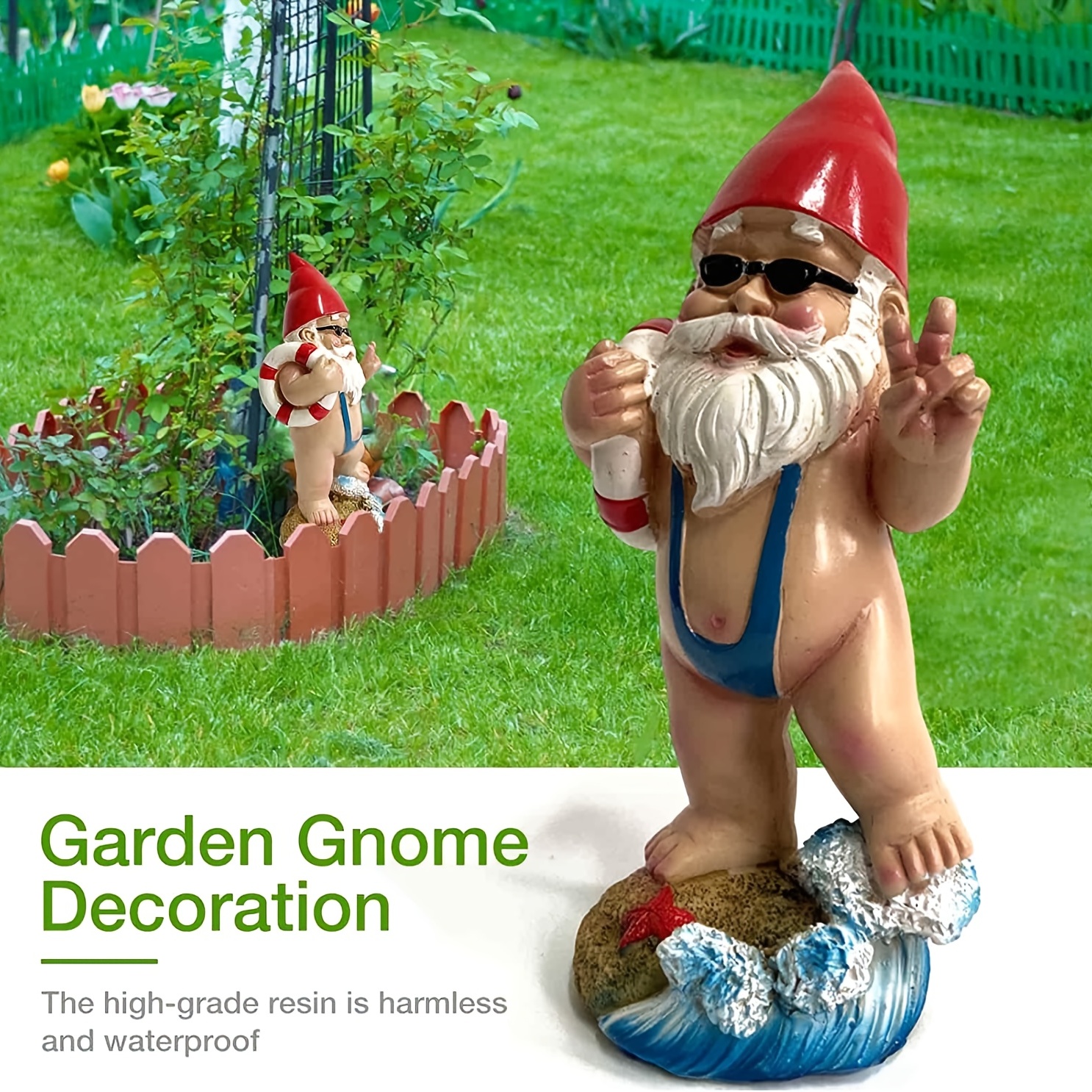 6€56 sur Statue Jardin Natation Gnome FONGWAN Sculptures et Statues de  Jardin pour Décoration - B - Décoration d'extérieur - Achat & prix