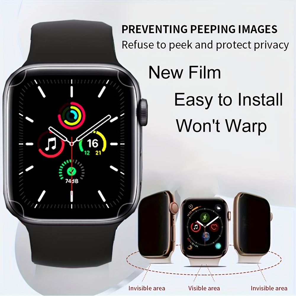Privacy Tpu Hd Clear Hydrogel Flim, Screen Protector Compatible With Watch  Series Se/8/7/6/5/4/3/2/1, 3d Coverage [easy Installation Frame] Waterproof  Bubble-free Hd Clear Film For Iwatch Series Screen Protection - Temu Oman