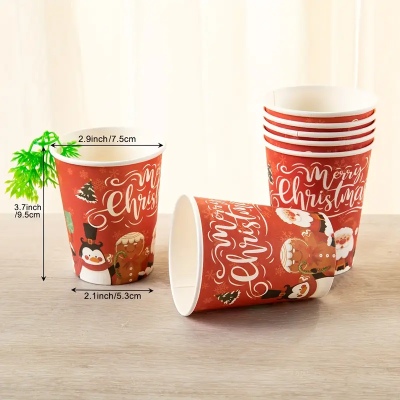 Christmas Theme Party Disposable Paper Cup Party Supplies - Temu