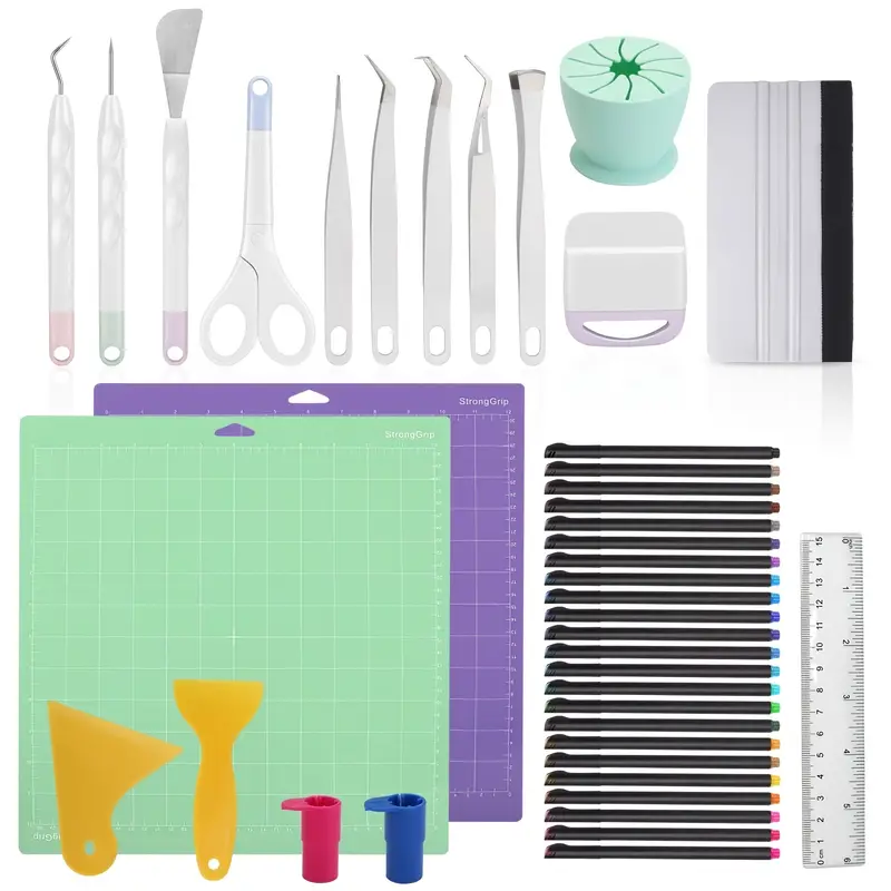 43pcs Ultimate Accessories Bundle For Cricut Makers Machine And All Explore  Air, Craft Weeding Tool Set For Vinyl, Cricut Starter Kit For Beginners, P