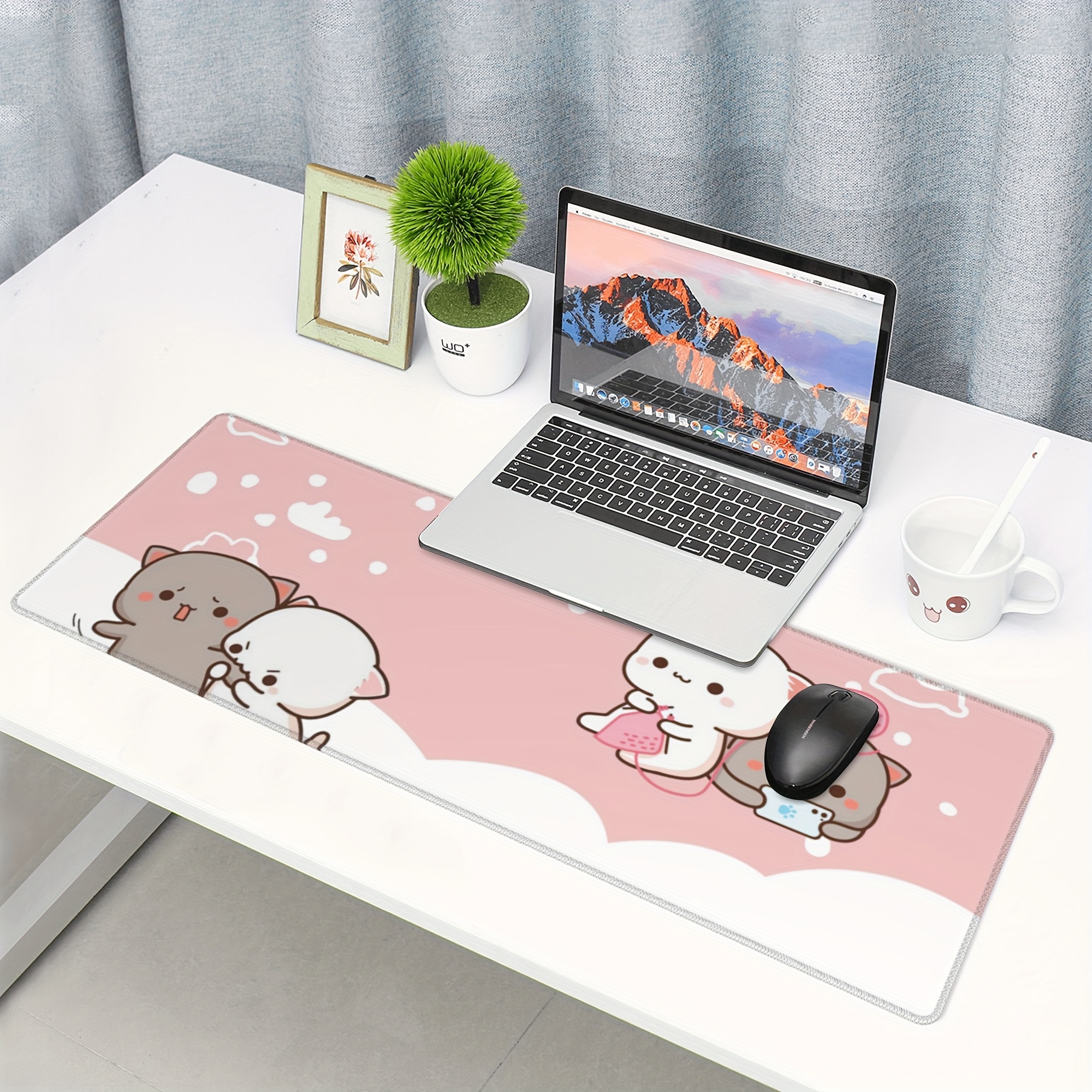 Hellokitty Colorful Kawaii Style Mouse Pad Dos - Temu