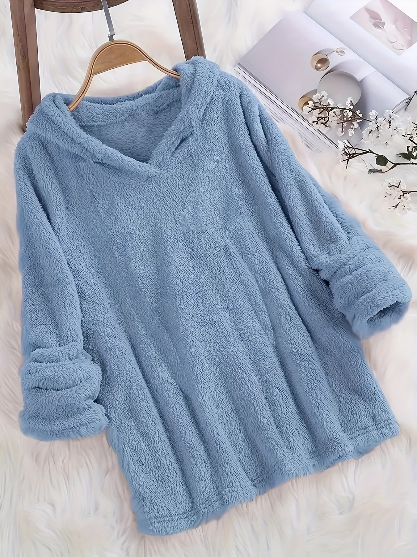 Fuzzy sweatshirt womens best sale