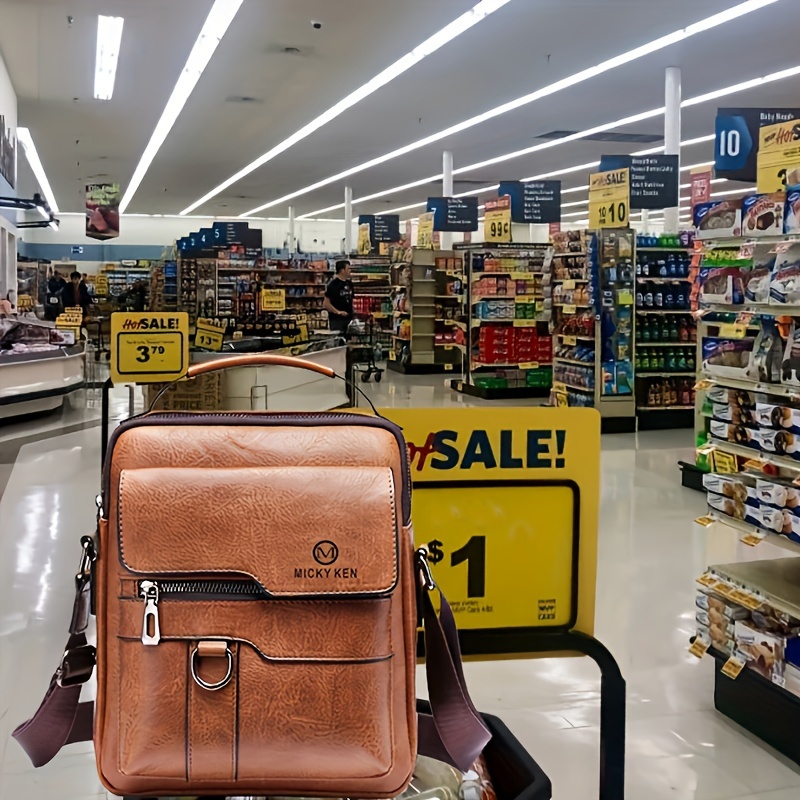 Sac Bandoulière Homme En Simili Cuir Rétro, Petit Format, Pour Voyage Ou Affaires - Neuf