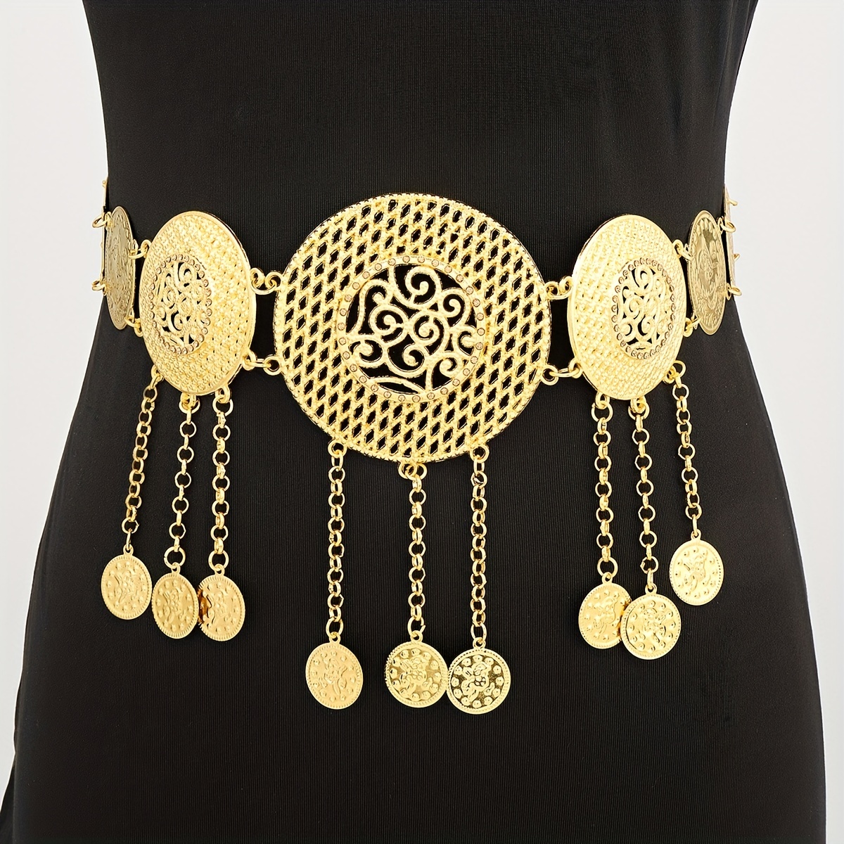 Belly Dance Belt Personalized Exaggerated Coin Tassel Waist - Temu