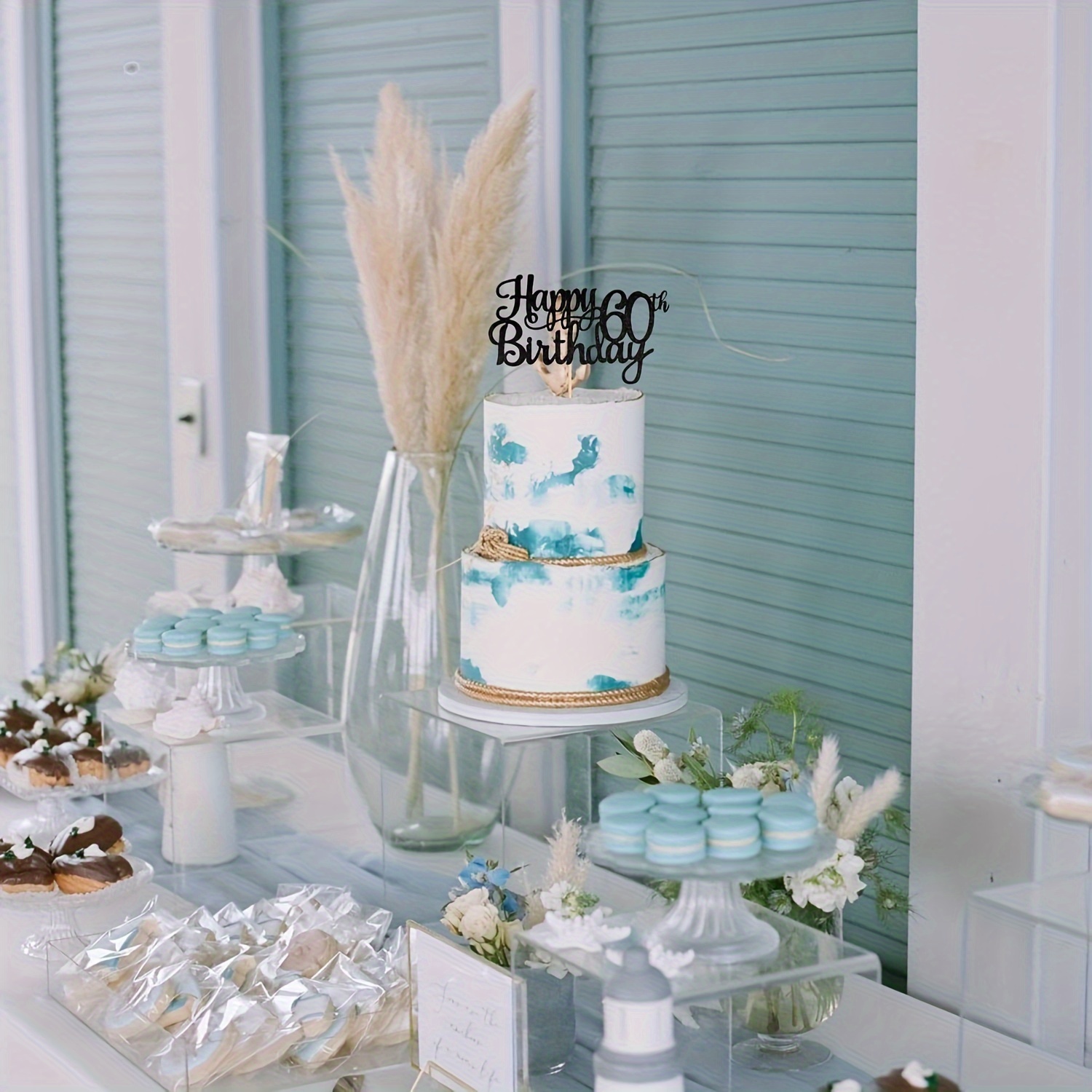 Happy Anniversary Cake Topper - Wedding Anniversary Company Anniversary  Party Decoration Supplies, Black Glitter
