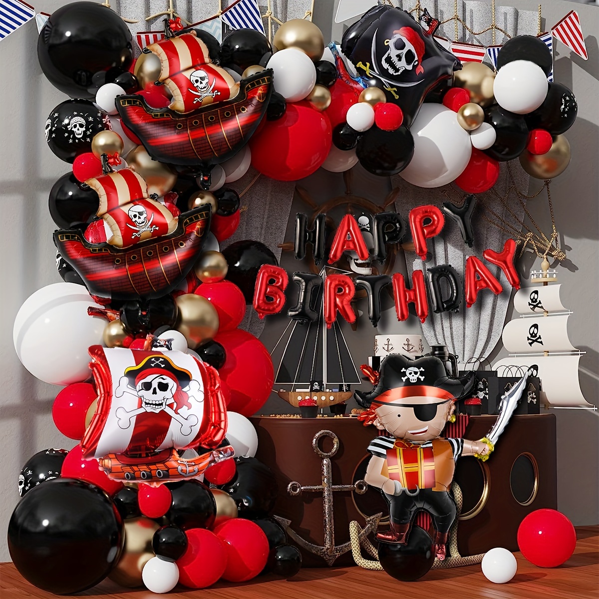 Foil Mylar Balloons Pirate Birthday Party - Temu