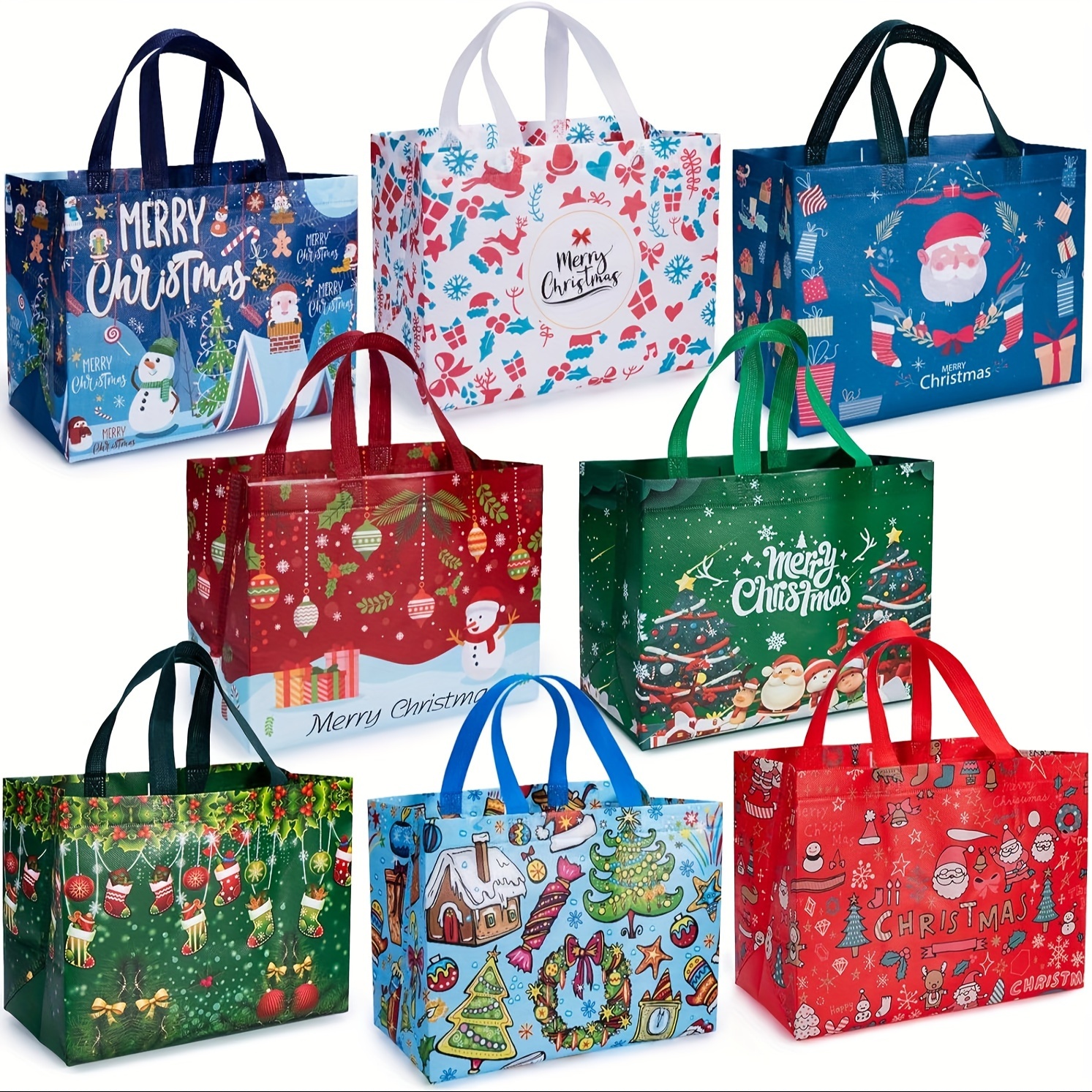 30 bolsas de regalo rojas con asas, bolsas de papel kraft con asas a granel  para compras de regalos, cumpleaños, Navidad, vacaciones, boutiques