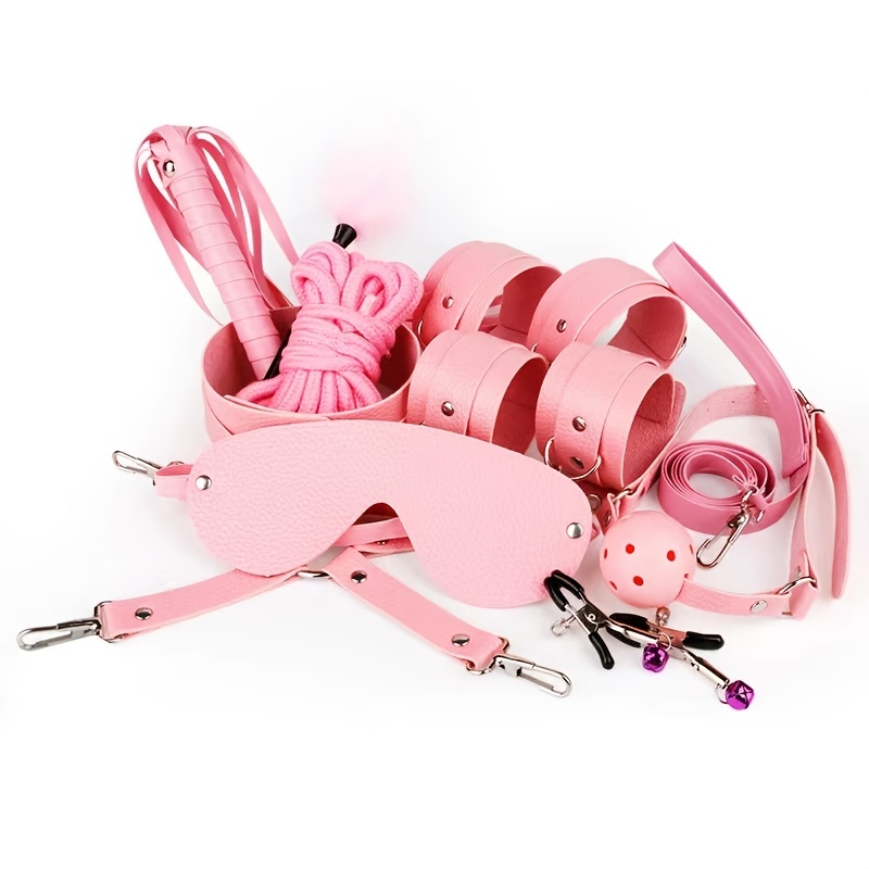  Bondaged Kit Adult for Couple, Bondaged Restraint Sex BDSM Toys  Bondage Gear Accessories 11pcs/Set, Under Bed Bondage Sex for Women and Men  SM Beginning Sex Toys with Handcufffs Ropes Gag 