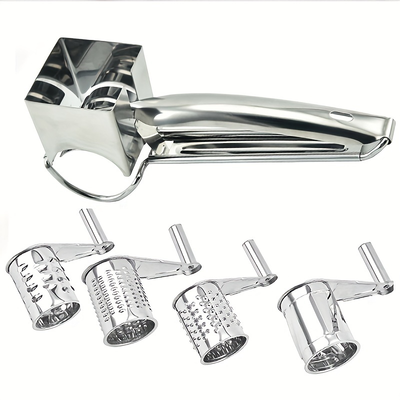 Stainless Steel Rotary Cheese Grater With Handle Perfect For - Temu