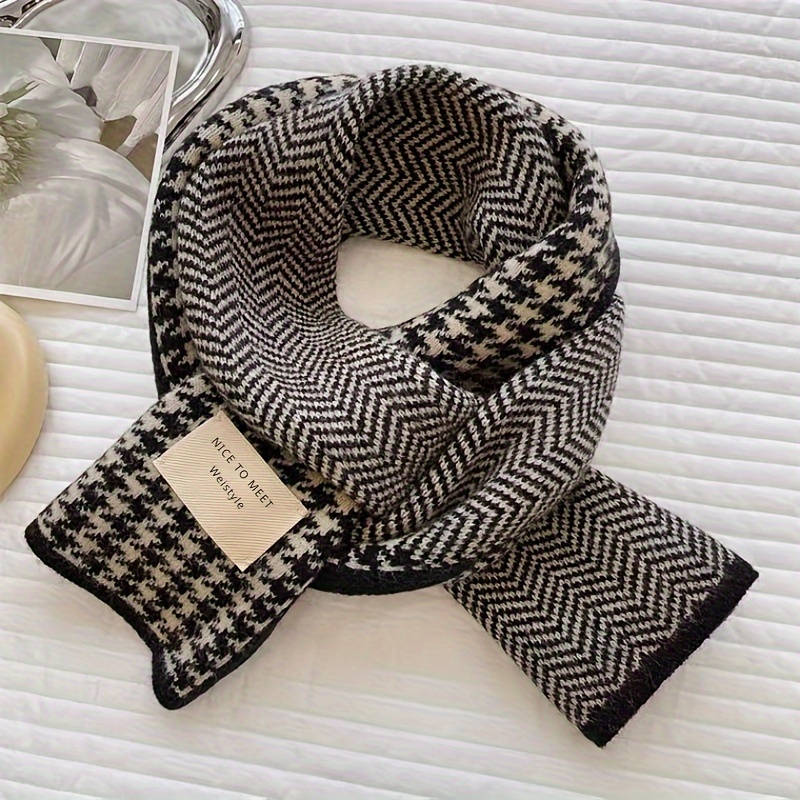 1pc Wool Scarf Winter Plaid Warm Big Red Couple Scarf For Men And