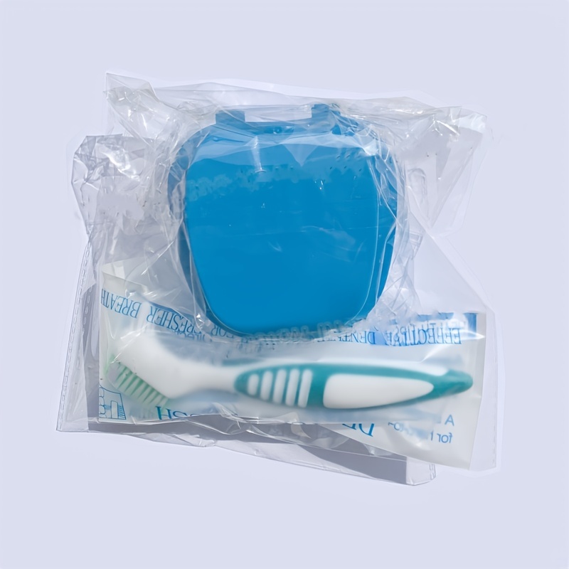 2pcs -shaped Denture Case Set, Denture Brush Cleaning Case, Invisible Braces Storage Box, Suitable For Home, Travel, Hiking, And Easy Portability