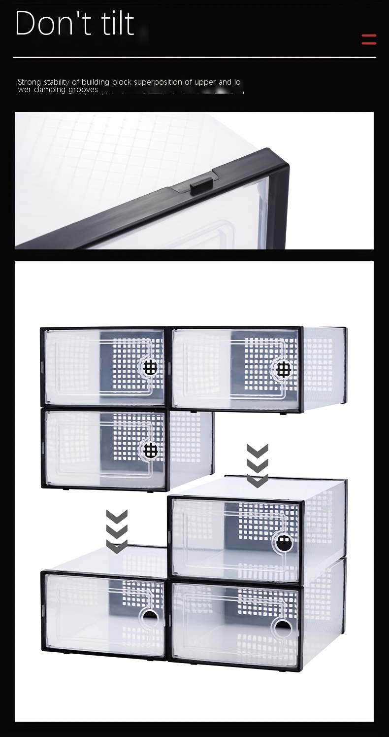 6 Cajas De Zapatos Transparentes Engrosadas Caja De - Temu