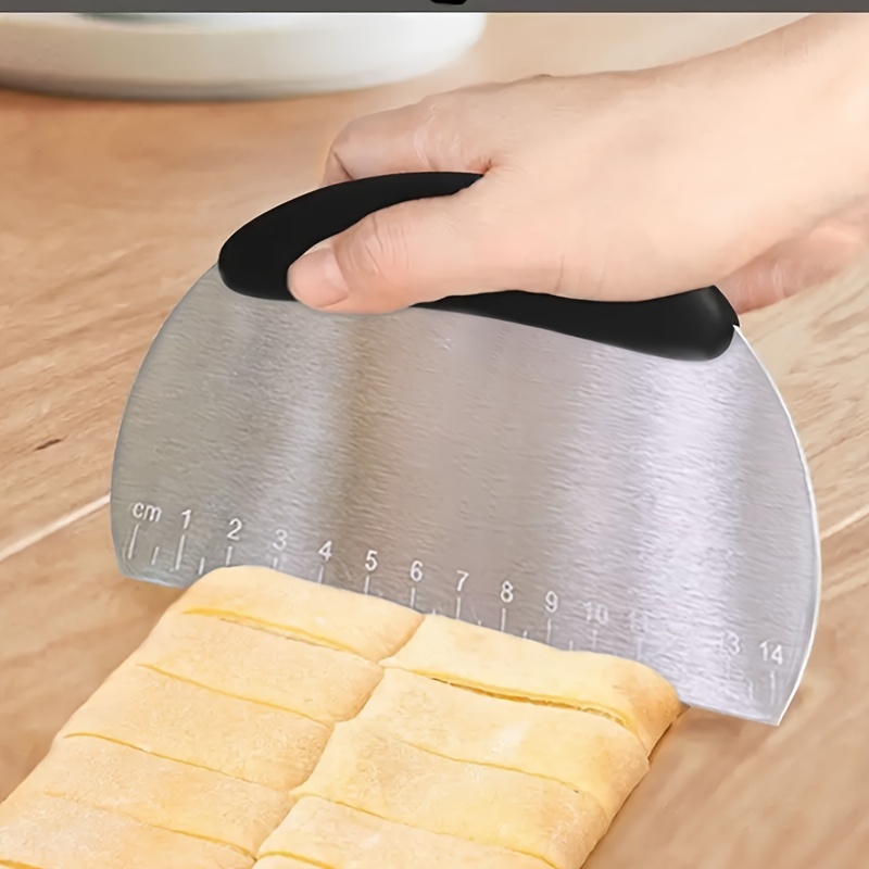 Stainless Steel Dough Scraper, Kitchen Gadgets, Dough Cutter For Bread  Making, Dough Cutter With Measuring Scale - Temu