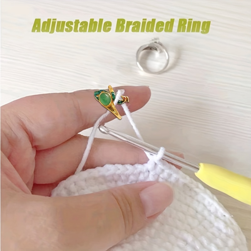 Knitting Crochet Ring Ring Anello Regolabile 'uncinetto - Temu Italy