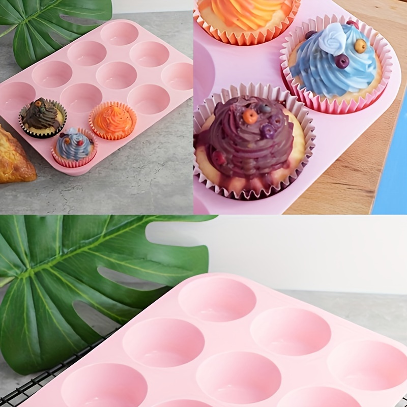 Silicone Muffin Pan - 12 Cups Regular Silicone Cupcake Pan, Non-stick  Silicone Great for Making Muffin Cakes, Tart, Bread - BPA Free and  Dishwasher Safe 