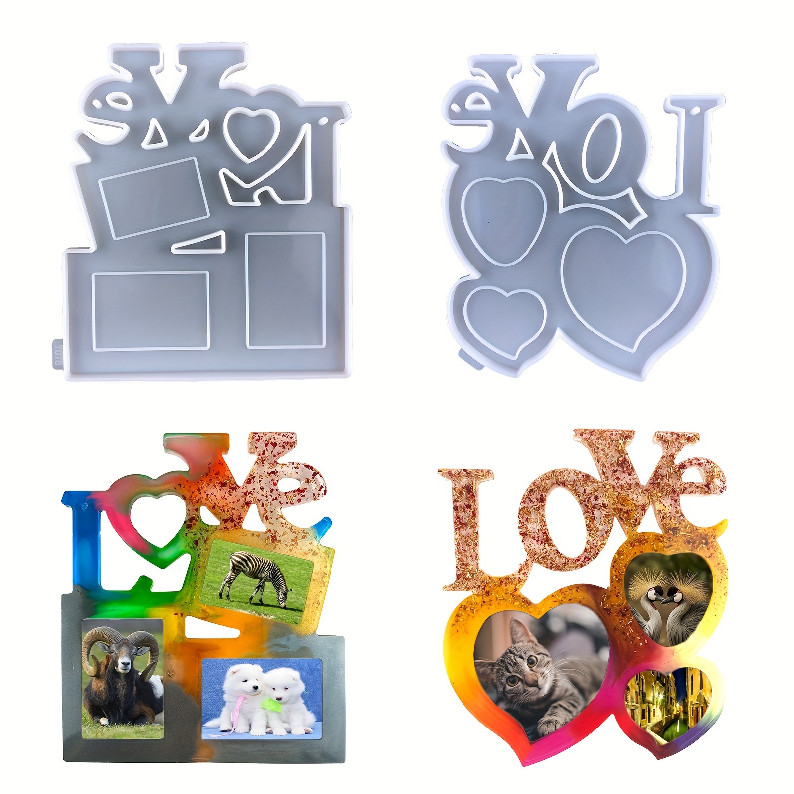 

1pc Love Resin Molds For Photo Frame, Photo Frame Epoxy Resin Mold, Irregular Shape Picture Frame Silicone Molds For Home Decoration, Diy Crafts Gift, Souvenirs And Handmade Gifts