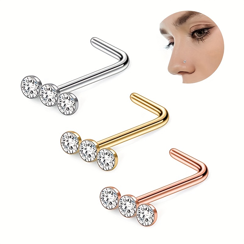 Triple linear nose deals stud