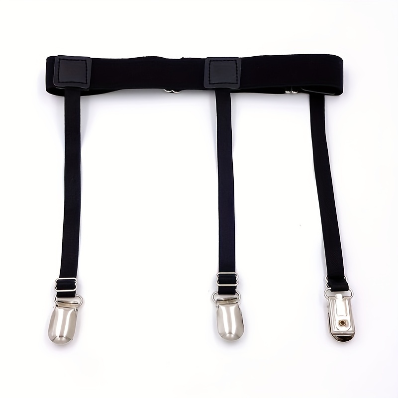 Temu 1 Pair of Men's Shirt Fixing Adjustable Elastic Suspenders, with Locking Non Slip Clip, Suitable for Men, Easy to Wear, Suitable for All Types of