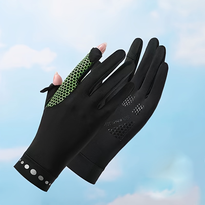 Flip Sunscreen Gloves Color Block Anti Slip Sports Riding - Temu United  Arab Emirates