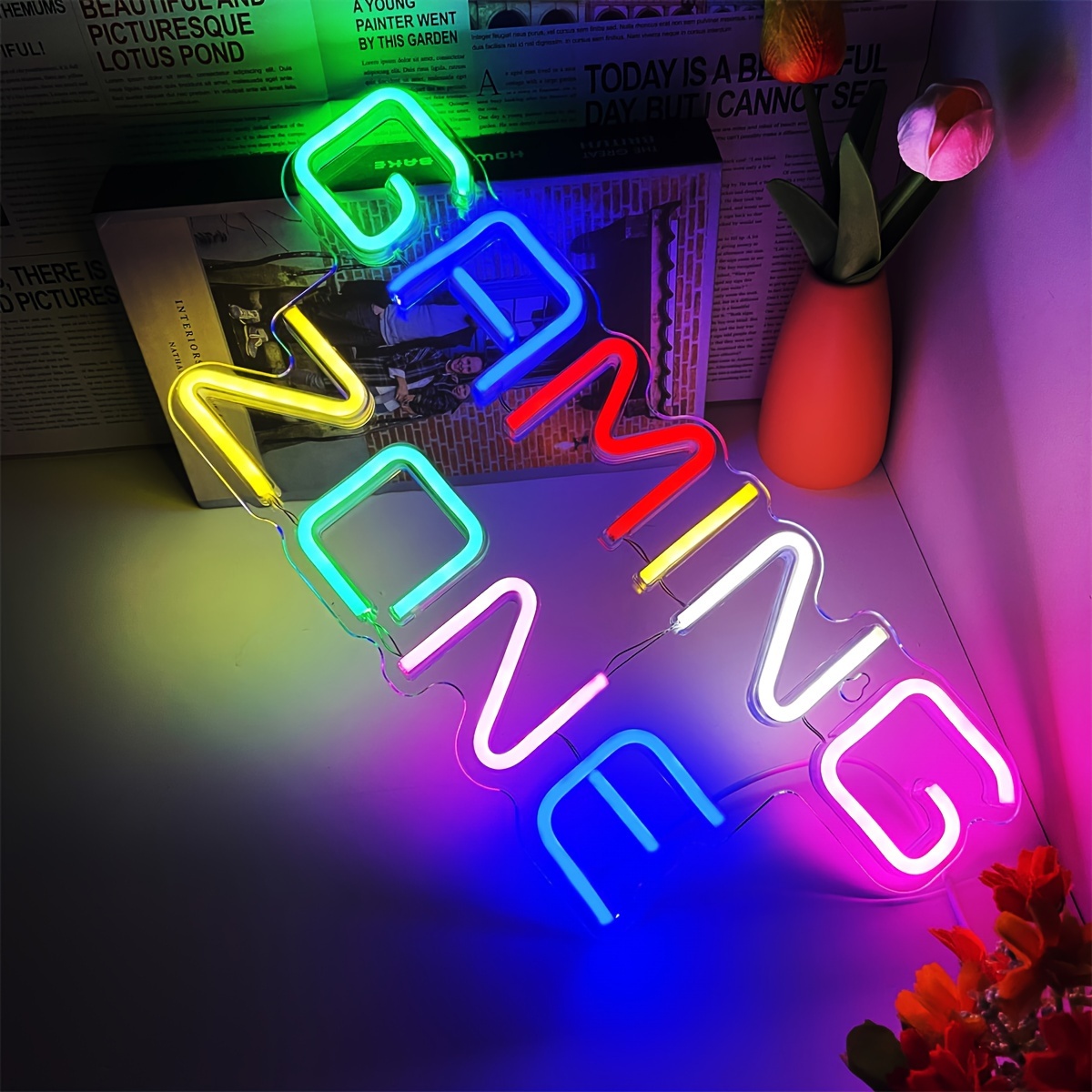 1pc Backboard Led Neon Light Game Zone, Décoration De Chambre Légère,  Interrupteur De Ligne 5V USB Alimenté Lumière Murale Suspendue - Temu  Belgium