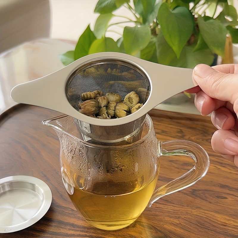  ANYI16 Filtro de infusor de té, paquete de 2 bolas de té de  acero inoxidable, filtro de taza de té de malla suelta con mango de  silicona en forma de flor