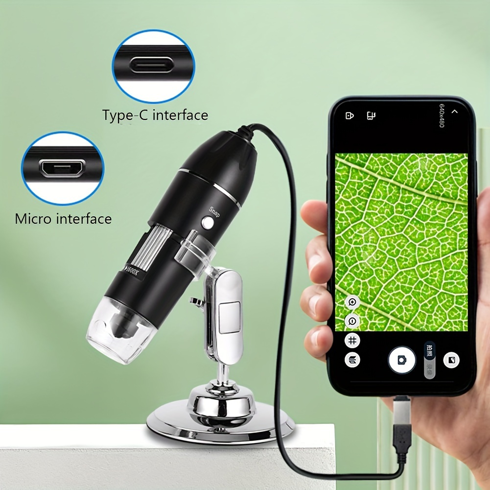 Microscopio digitale wireless, ingrandimento 50X-1000X, microscopio  portatile WiFi, fotocamera per microscopio USB HD con supporto regolabile