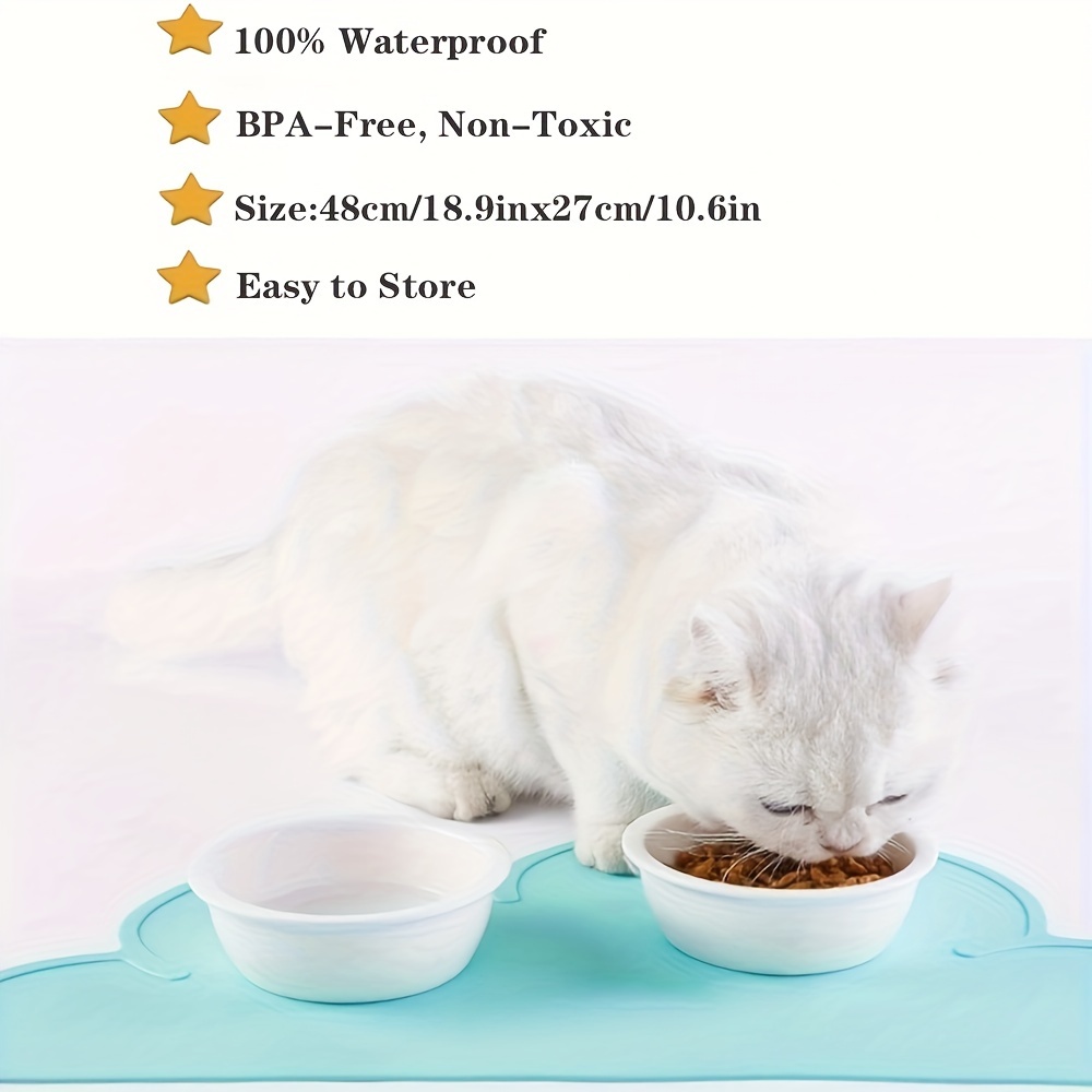 Waterproof Pet Mat For Dog Cat Solid Color Silicone Pet Food Feeding Pad  Pet Bowl Drinking Mat Portable Dog Feeding Mat Placemat