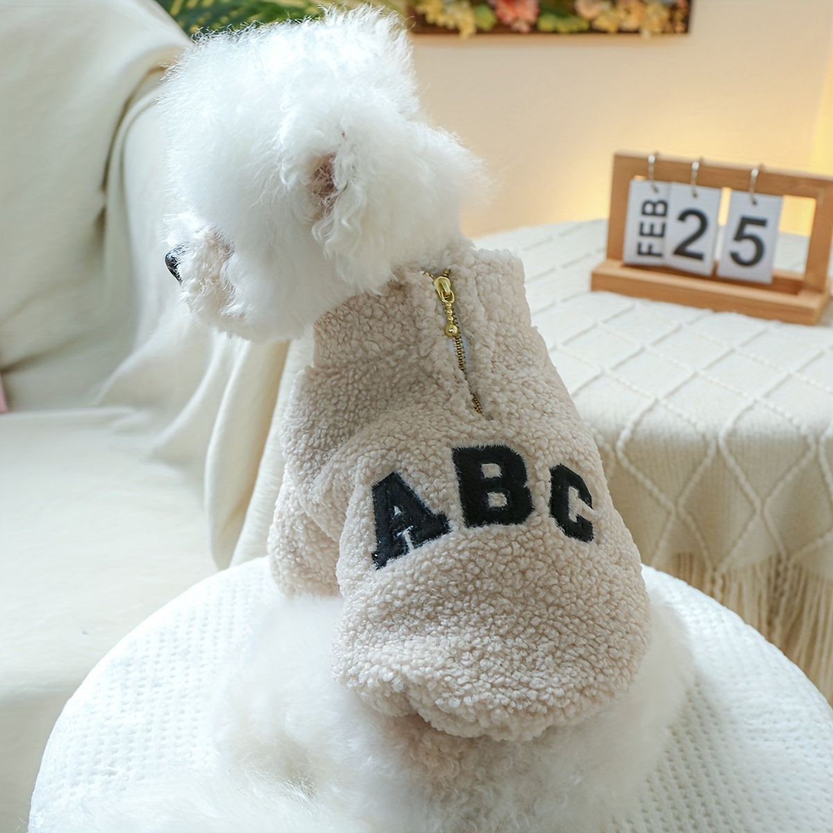 

Pet Clothes, Letter Graphic Dog Sweater, Soft Warm Puppy Sweatshirt For Autumn And Winter Small Dogs Zipper Clothing