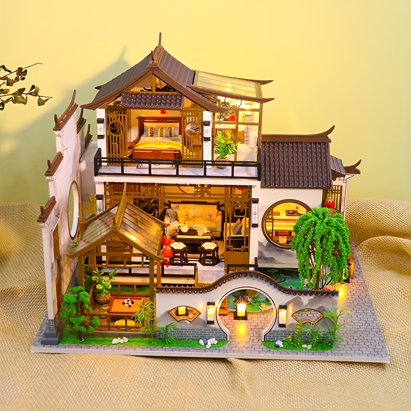 Diy Dollhouse Miniature Wooden Furniture Kit 3d Wooden - Temu