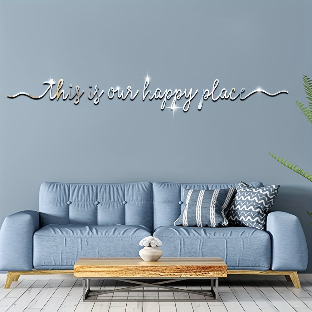 Removable Acrylic Mirror Wall Stickers With Letter Circle - Temu