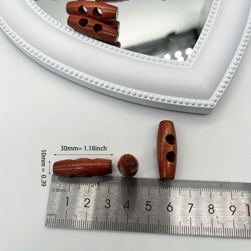 Olive Wood Toggle Buttons for Coats 