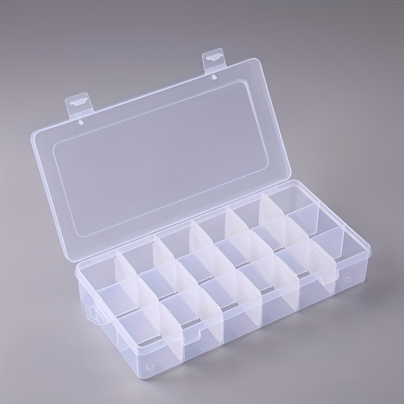 15 Girds Clear Large Plastic Organizer Box With Dividers - Temu