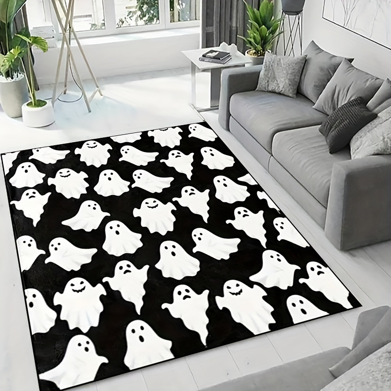 Spider Print Area Rug, Black Halloween Floor Mat, Perfect For Entry,  Hallway, Kitchen, Office, Dorm, Bedroom, Hardwood Floors, Living Room, Fall  Halloween Home Decor - Temu