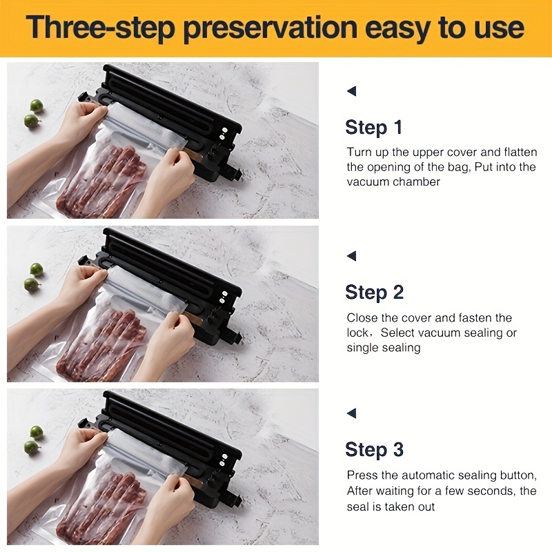 Compact Vacuum Sealer Machine - Automatic Air Sealing System For Food  Storage - Dry & Wet Modes - With Seal Bags Starter Kit - Temu