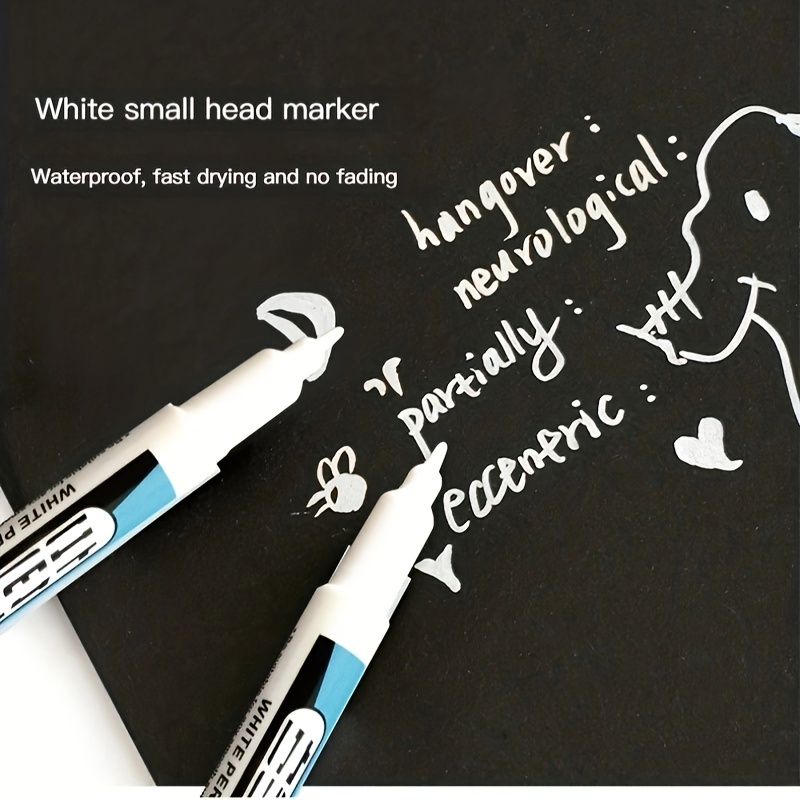 Black&White Paint Pen, Extra Fine Point Acrylic Marker Pens for  Wood,Rock,Plastic,Glass,Stone,Metal,Canvas,Ceramic, Opaque Ink - AliExpress
