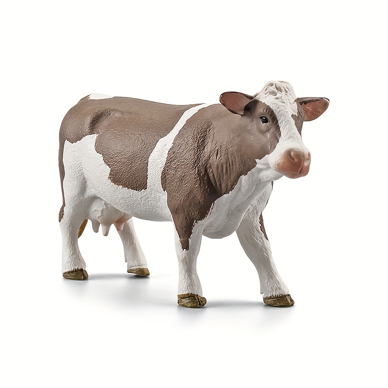 Image of Simulated Farm Poultry And Livestock Cow Model, Black And White Cattle Ornament Ranch Animal