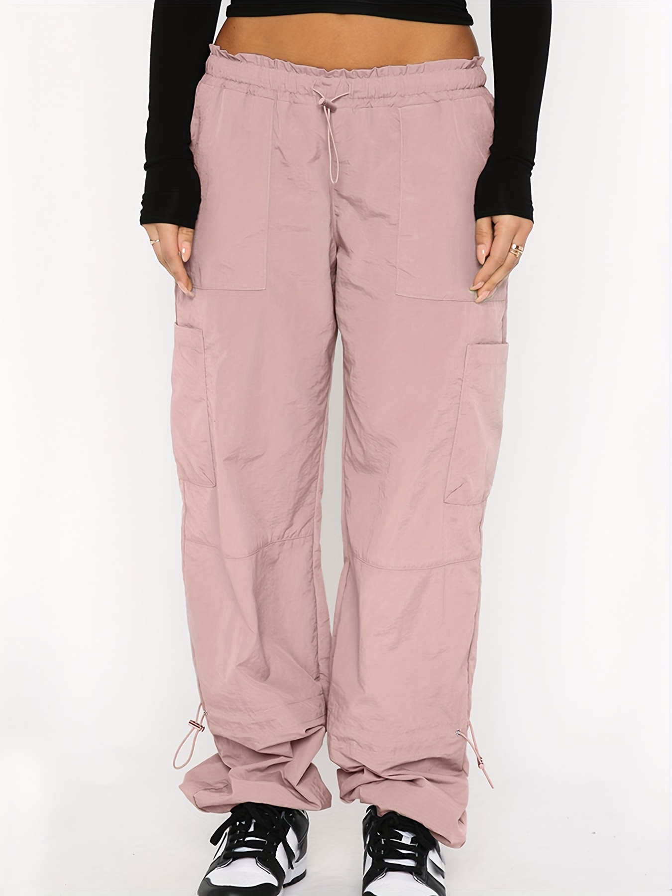 Pocket Patched Drawstring Cargo Pants