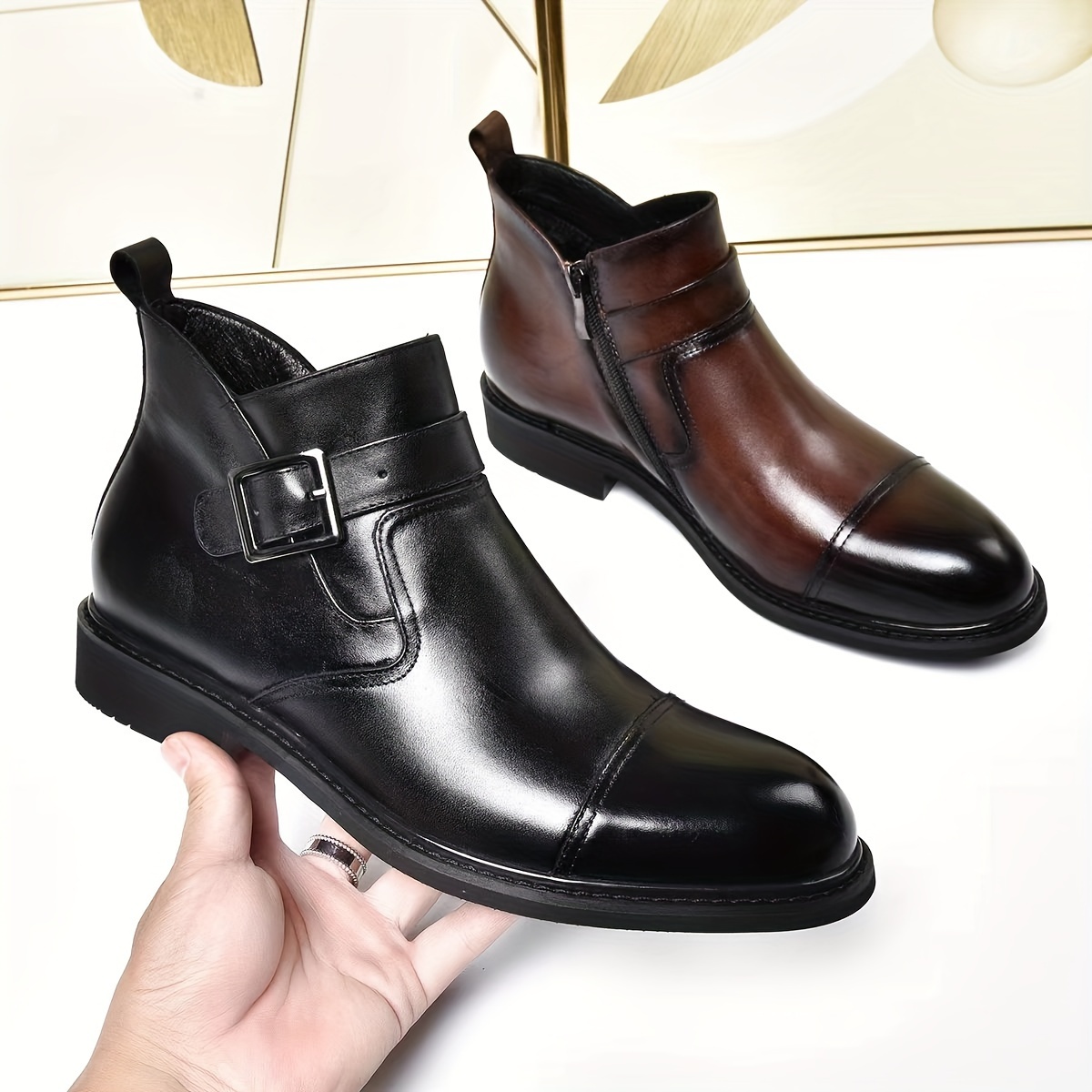 Mens dress clearance boots with buckles