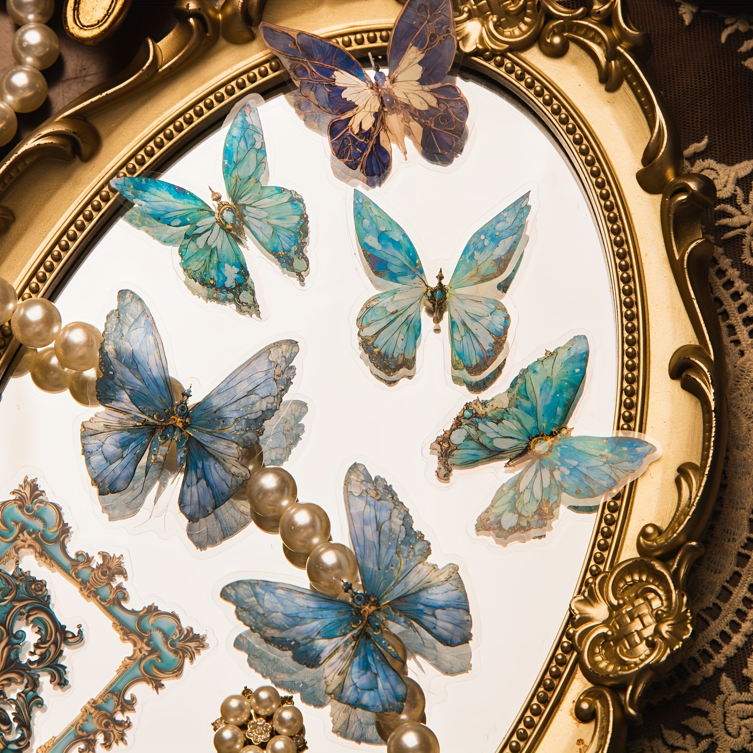 30pcs Dreamy Baroque Border Butterfly Stickers DIY Decor
