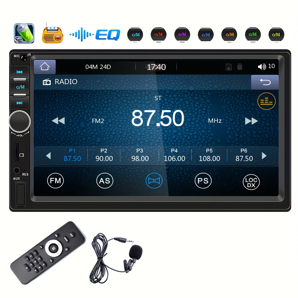 For Car Player & Android Auto Universal Double 2DIN Auto Radio 17.78cm HD  Touch Screen Car Stereo Radio Support Wireless/FM/USB/AUX/SD/Mirror Link
