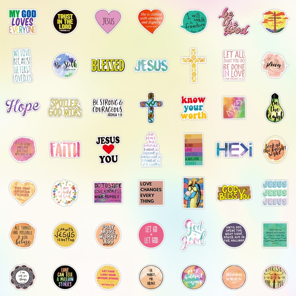 100PCS Bible Stickers Jesus Stickers,Christian Jesus Scripture